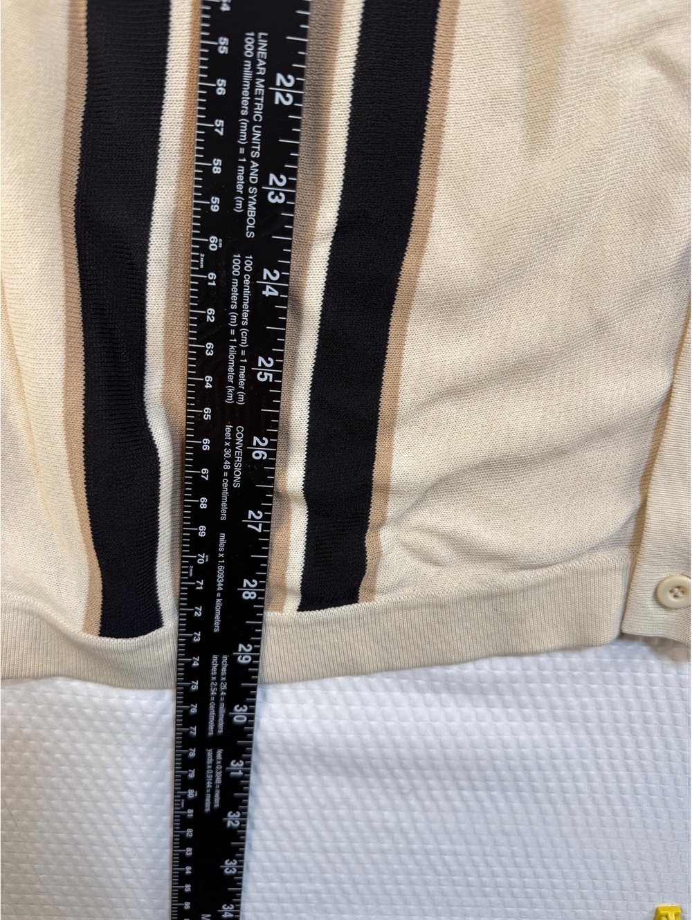 PJ Paul Jones Men’s L Striped Knit Polo Shirt Button Front Retro 70s Mod - Picture 7 of 8